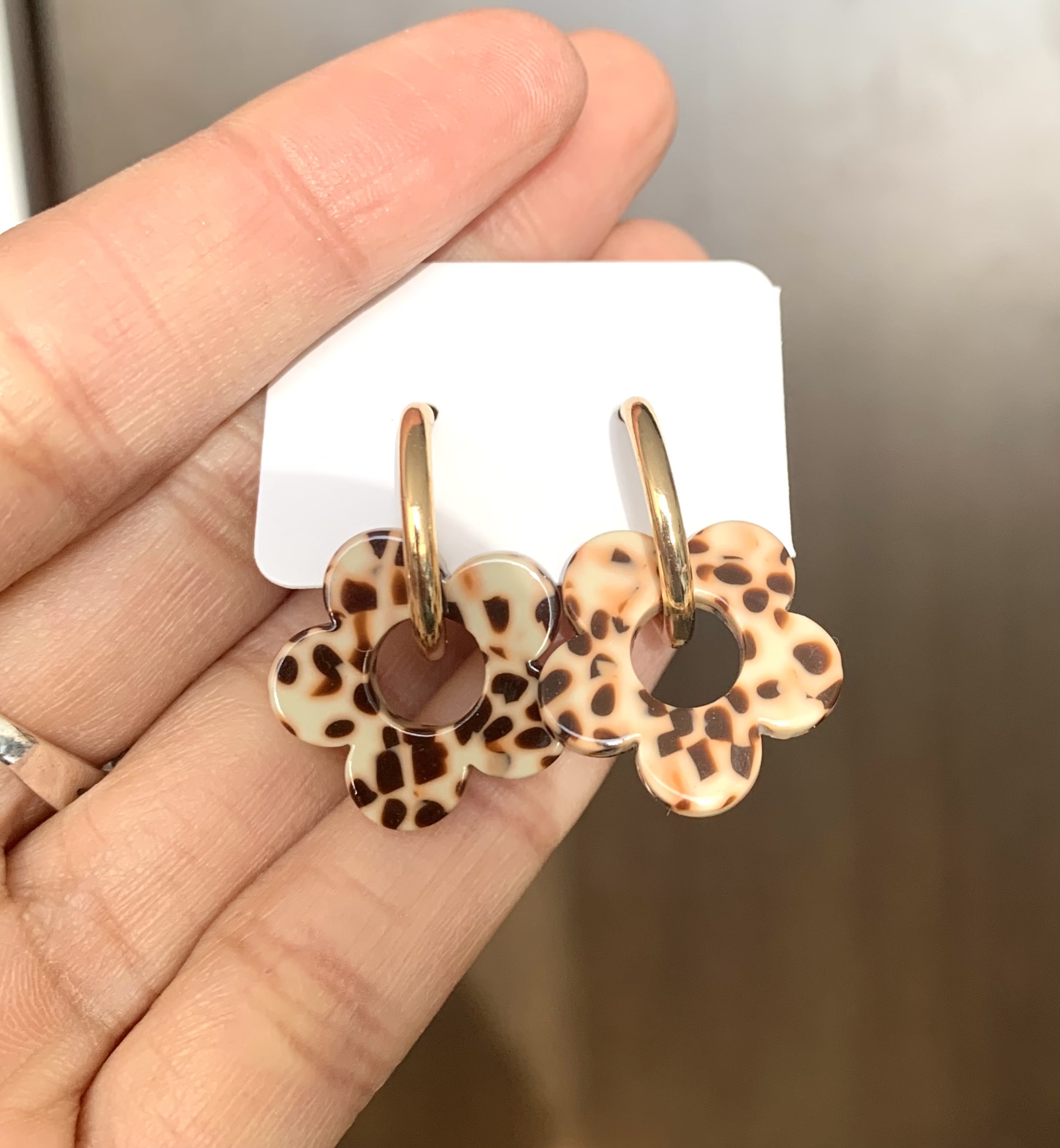 Aros flor animal print
