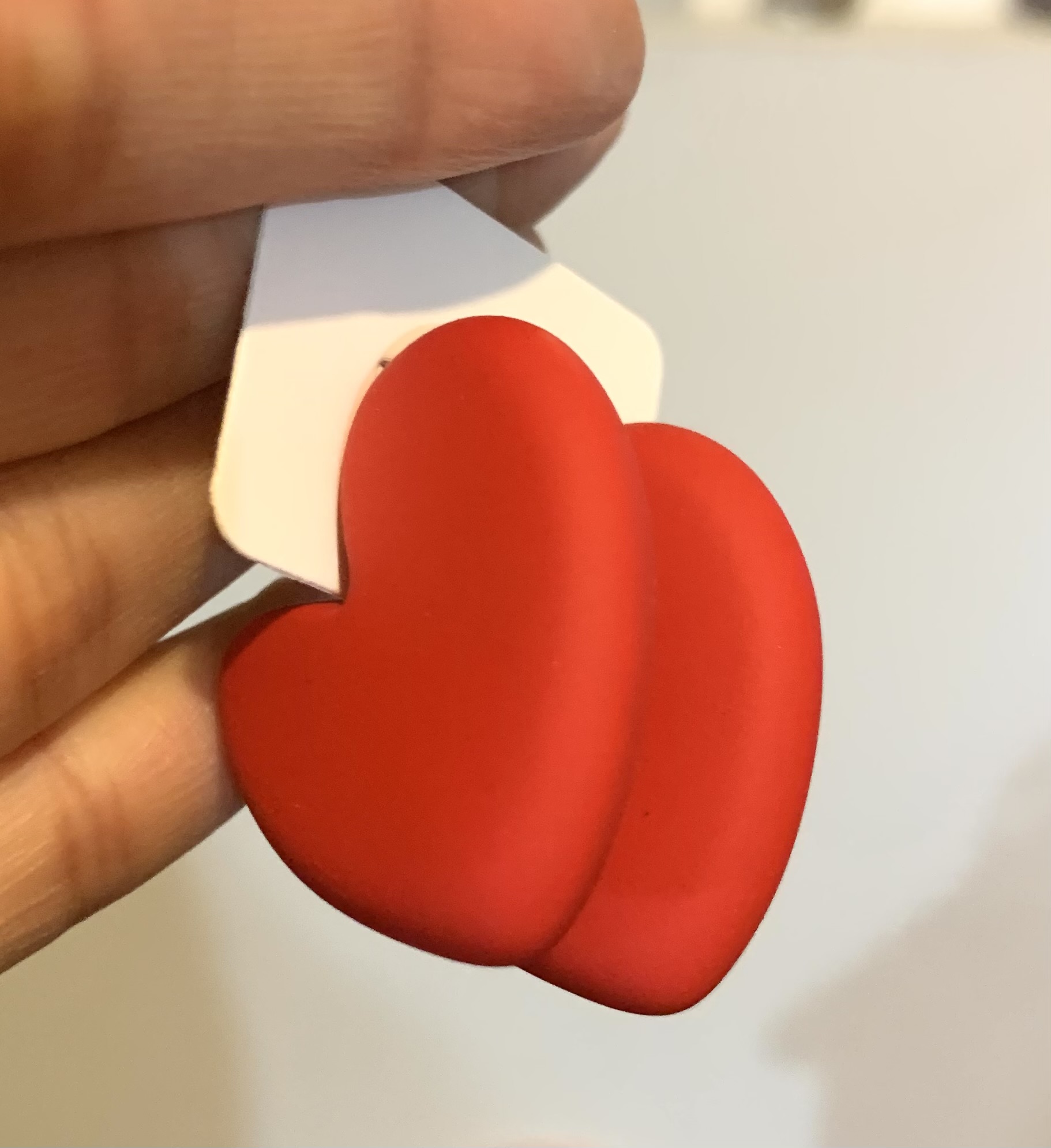 Aros corazón rojo