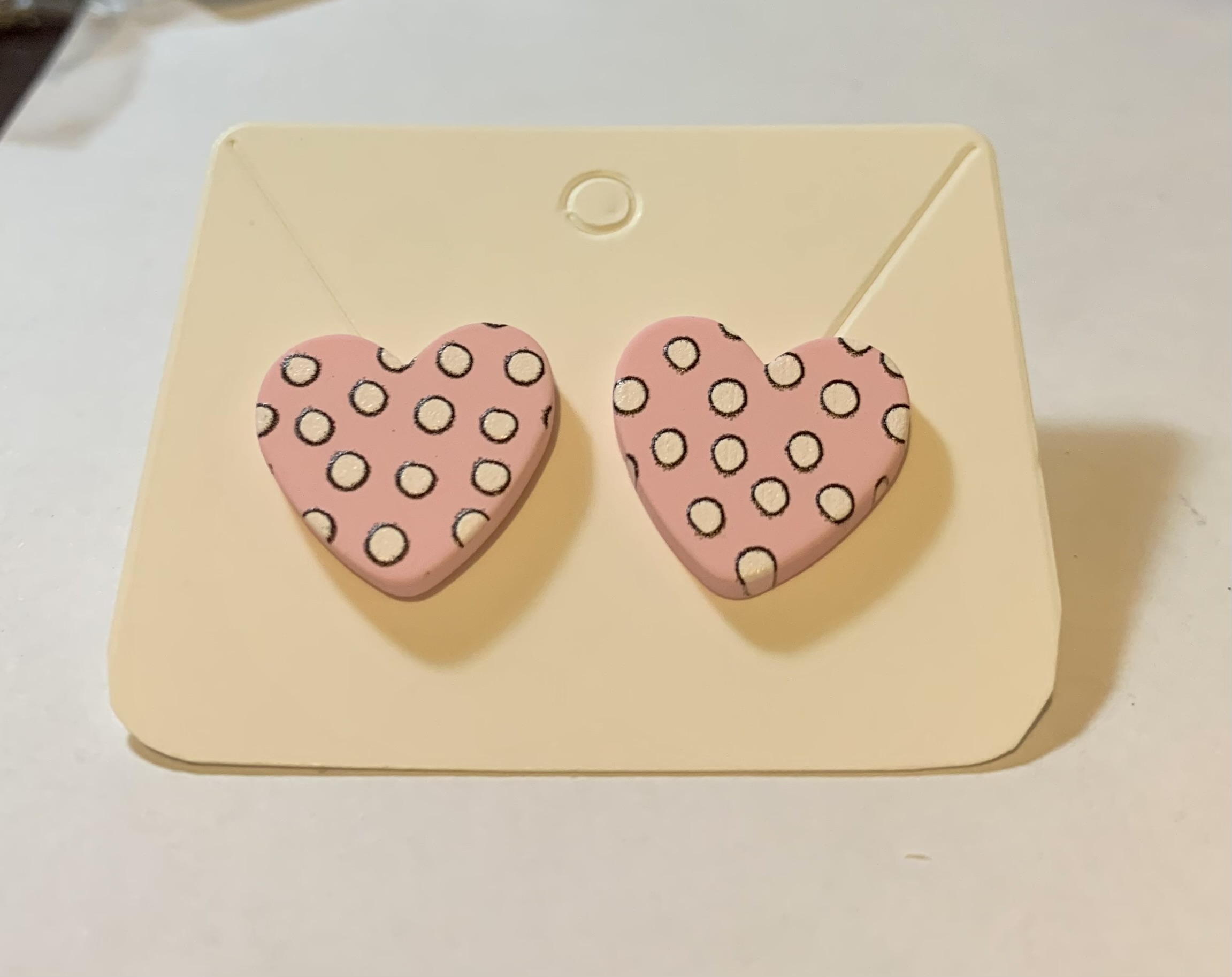 Aros corazón rosado