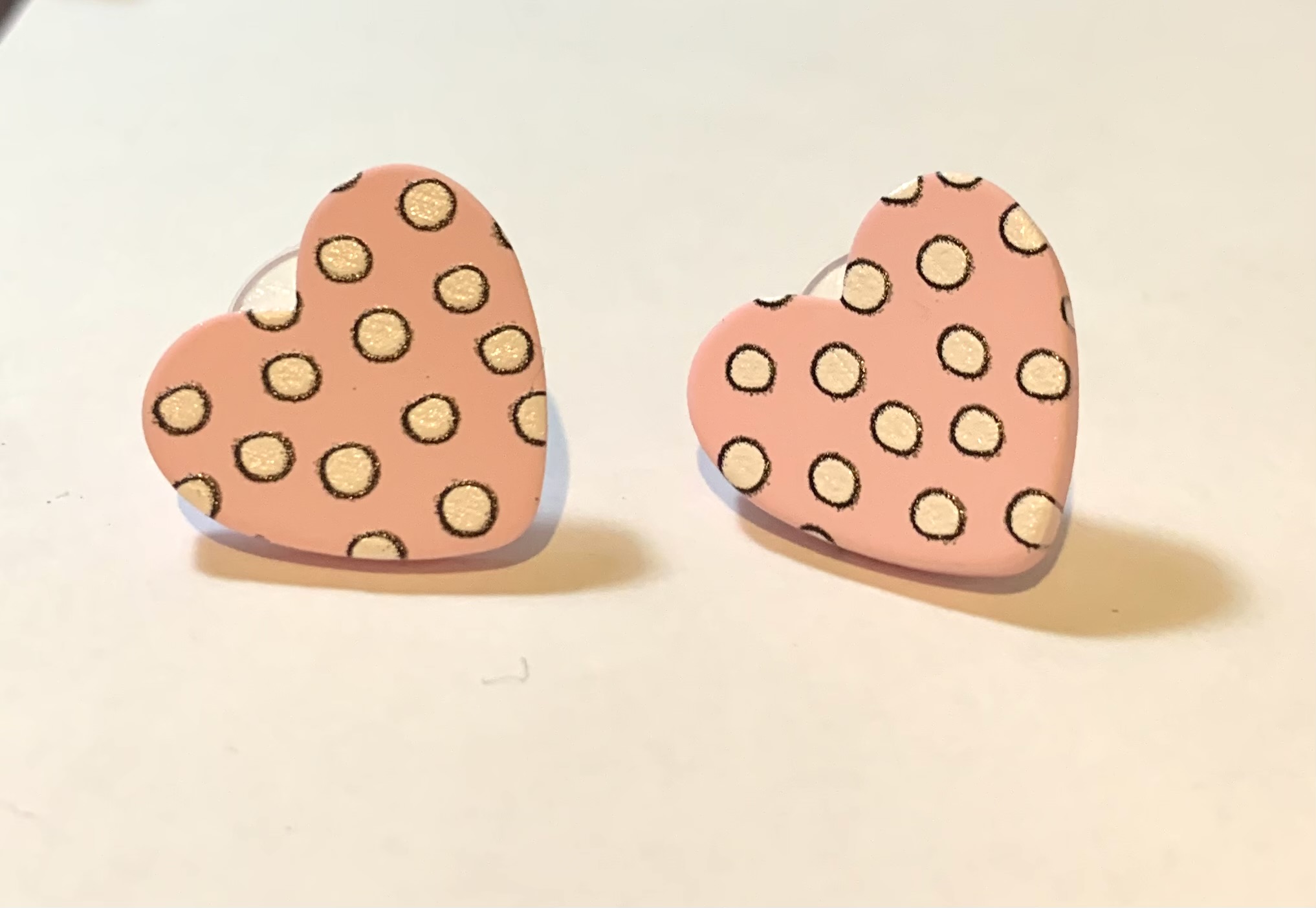 Aros corazón rosado