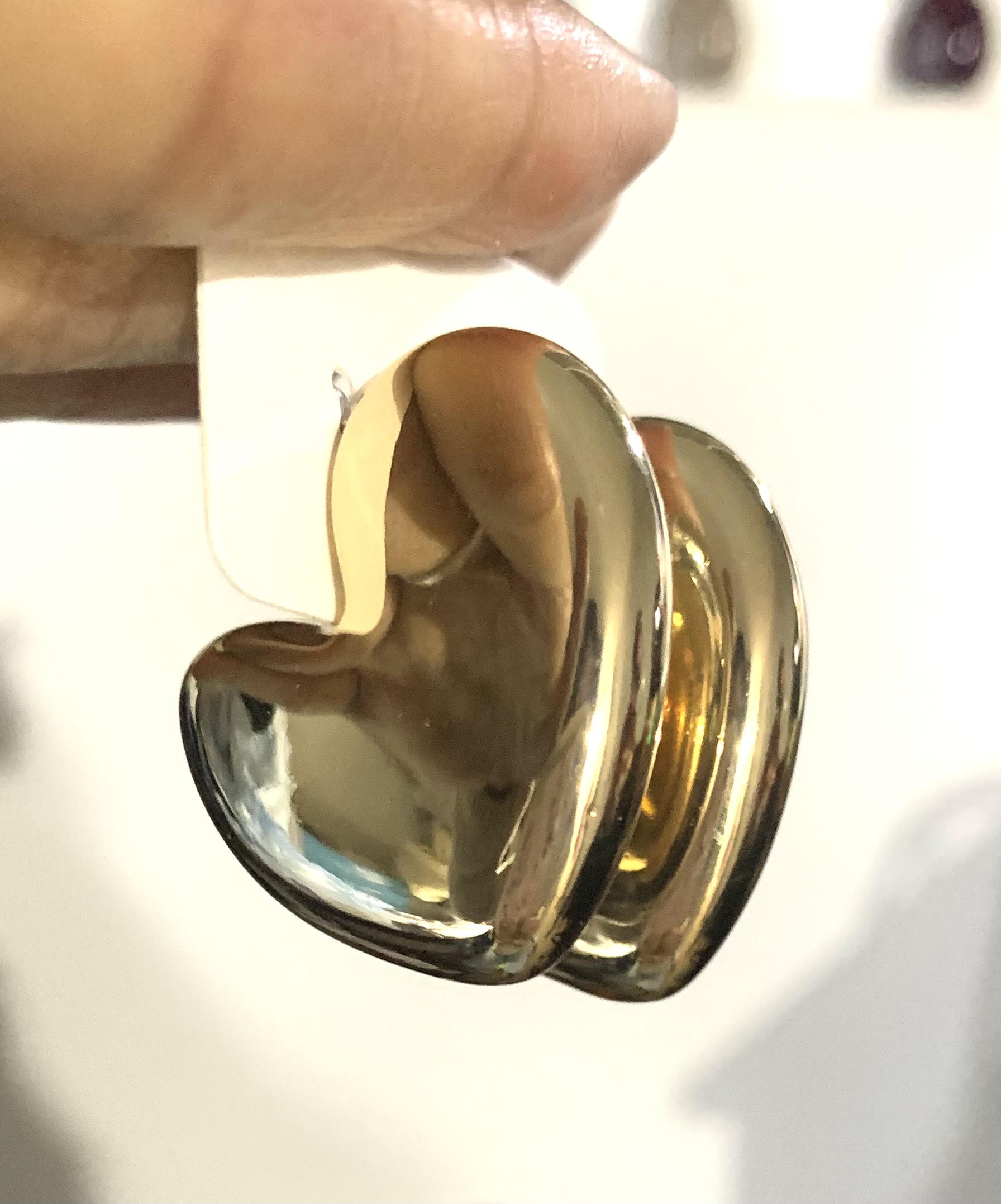 Aros corazón dorado