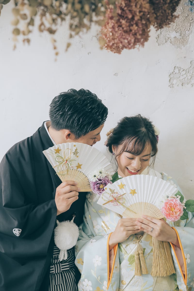 前撮りアイテム⭐結婚式⭐ウェディング⭐扇子プロップス⭐ペーパー