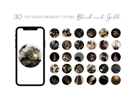 Black and Gold Instagram Highlight Covers