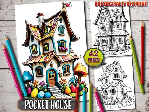 Enchanting Pocket Houses Coloring Book Preview