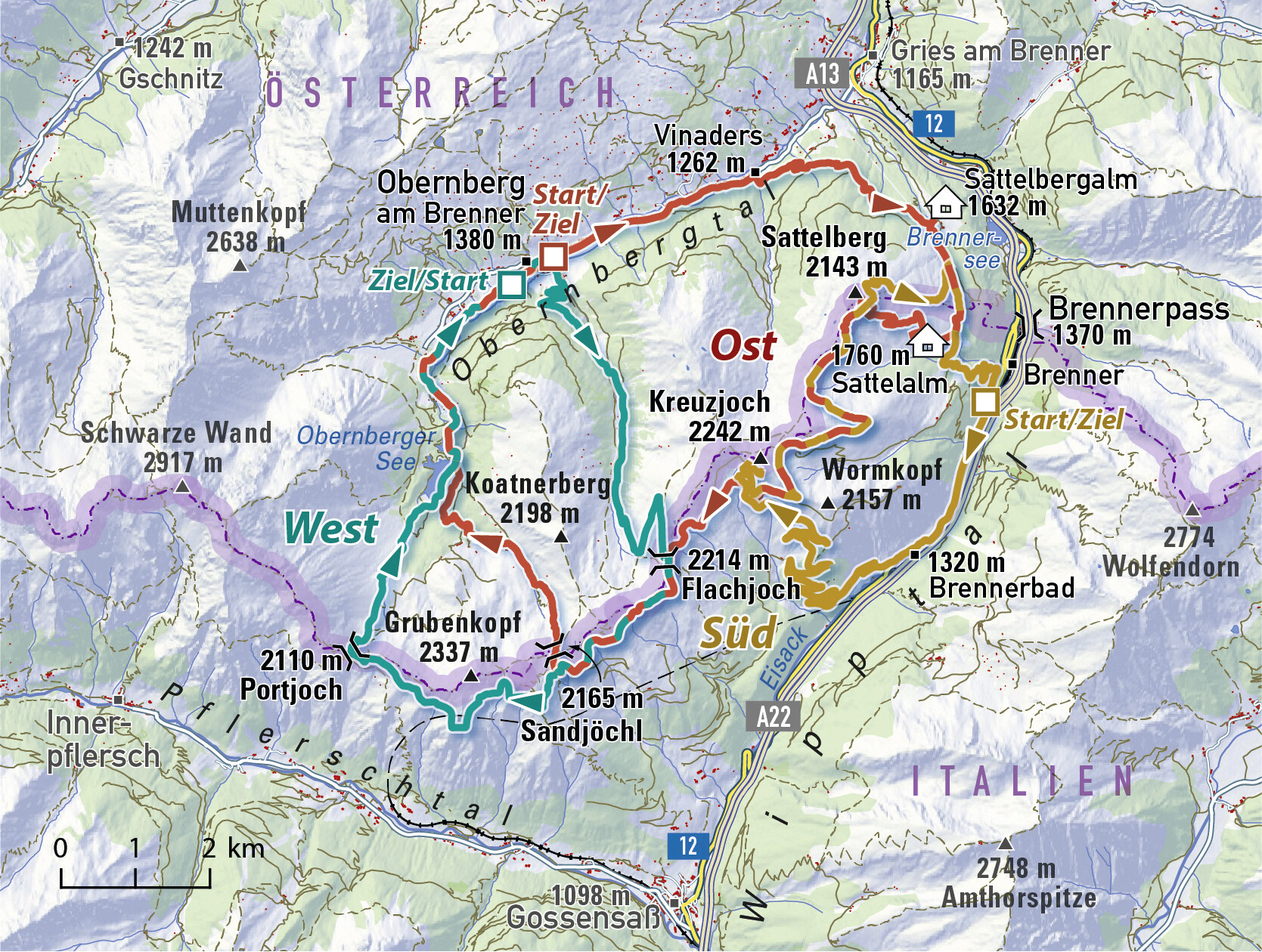 MTB-Tour: Brenner – Grenzkammrunde vom Brenner-Ort