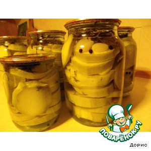 Рецепт: Кабачки, консервированные без уксуса