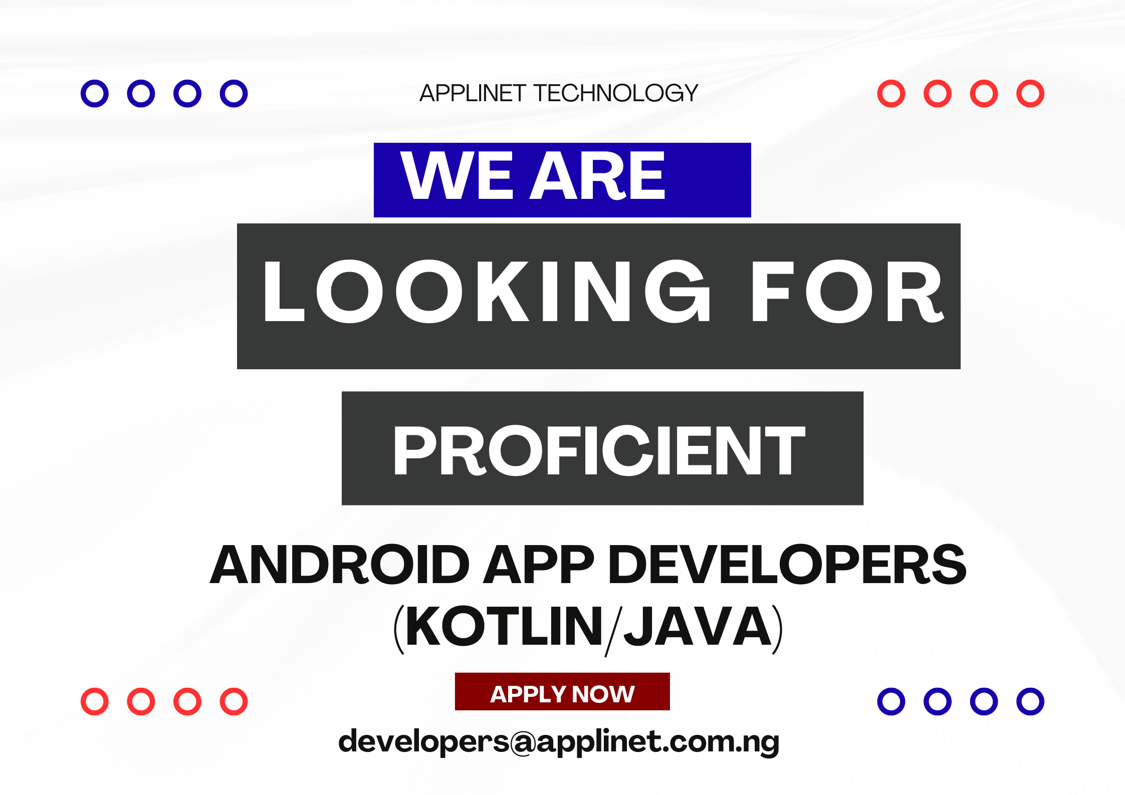 ANDROID DEVELOPERS (Kotlin/Java) — Partnership Position | Software Development