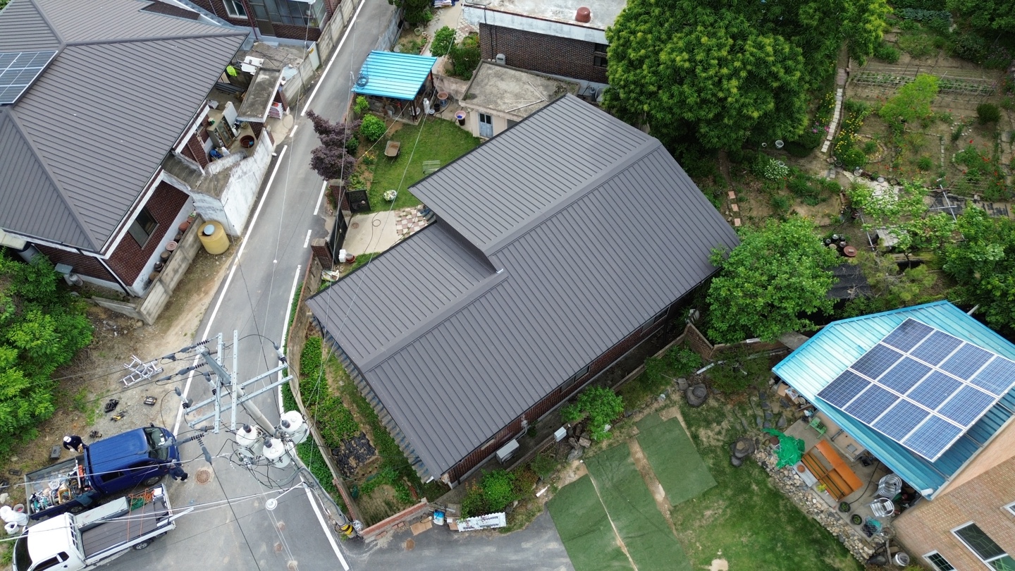 슬라브 옥상 지붕공사 징크250 시공현장 이였습니다^^