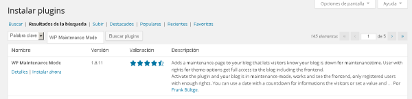 Wordpress modo mantenimiento