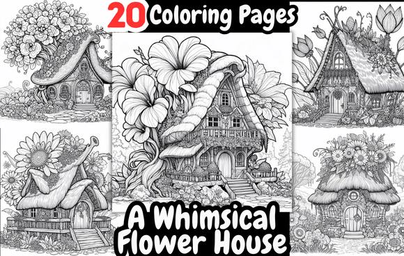 Whimsical Flower House Coloring Pages