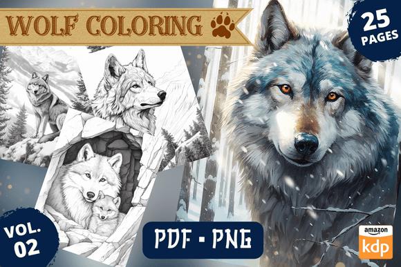 Realistic Wolf Coloring Book Cover