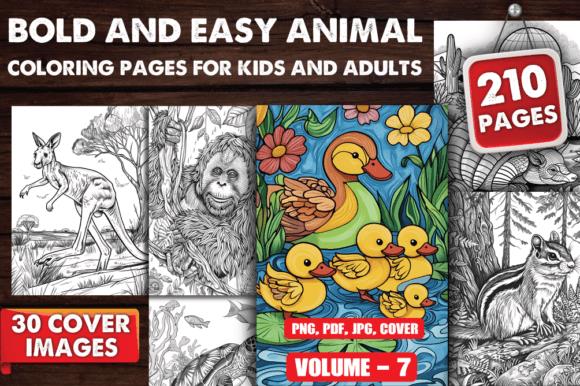 Bold and Easy Animal Coloring Book Cover