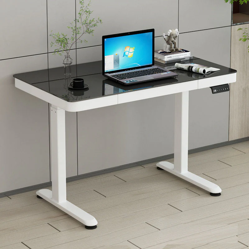 Automatic Toughened Glasstop Height Adjustable Electric Computer Desk