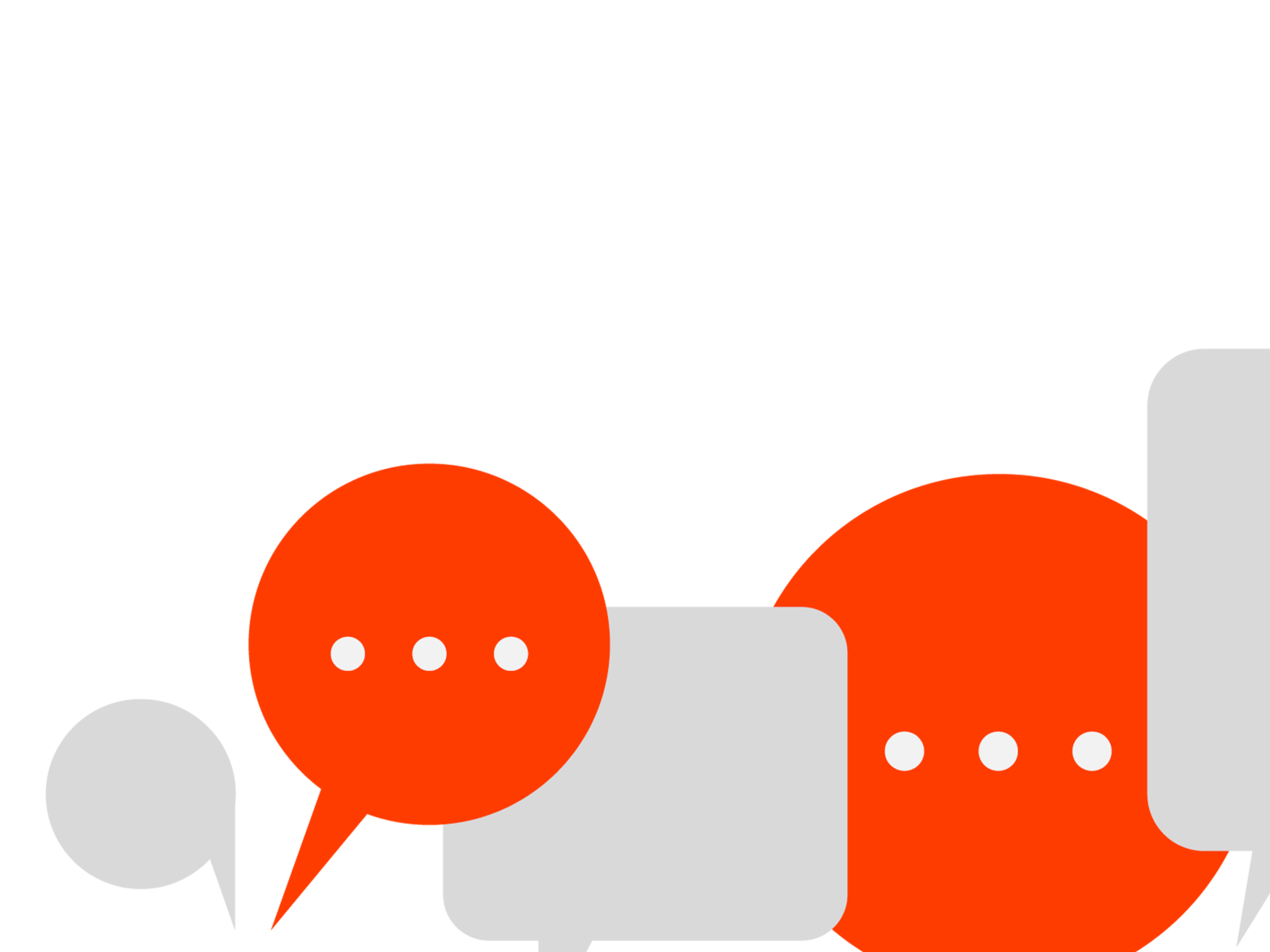 Sprechblasen, die Contact Center Essentials von VIER symbolisieren