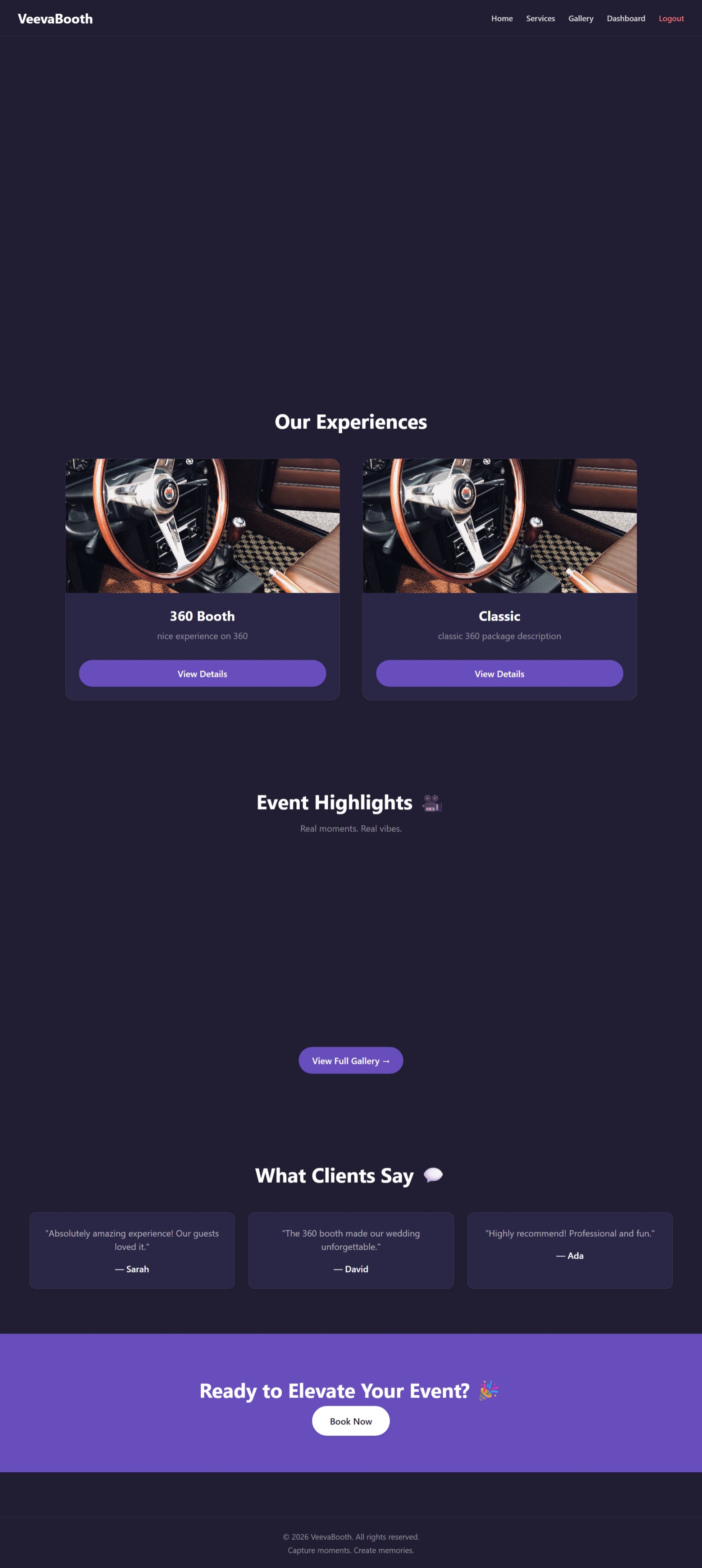 VeevaBooth — Event Booking & Payment Platform