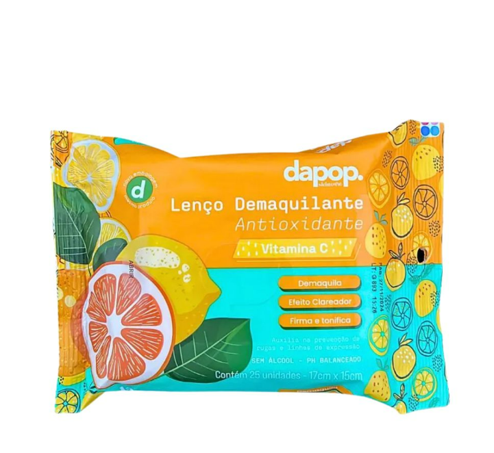 Lenço demaquilante vitamina C - Dapop