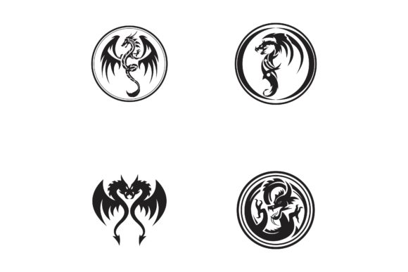 Dragon Logo Coloring Designs