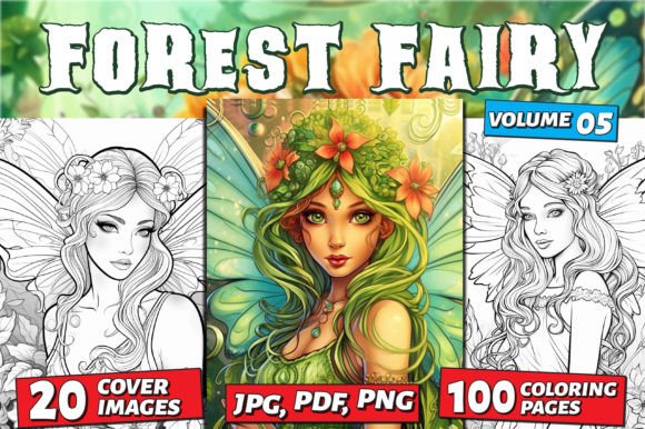 Forest Fairy Coloring Book Cover