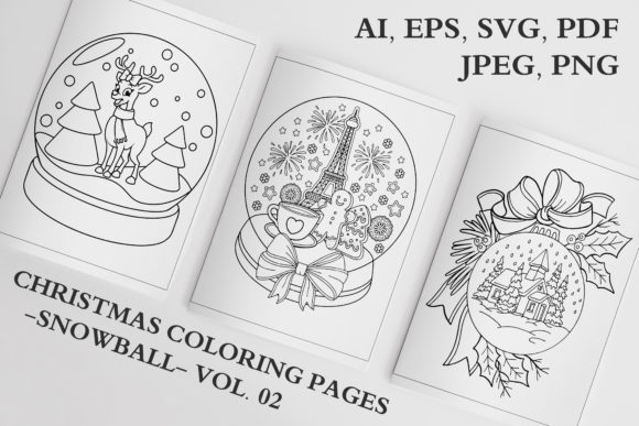 Christmas snow globe coloring pages collection