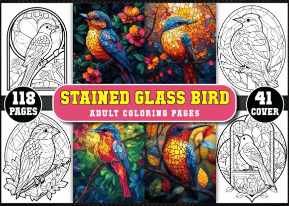 Stained Glass Bird Coloring Book Cover