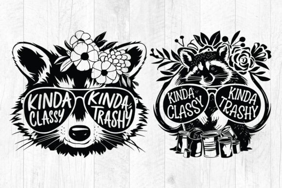 Floral Raccoon Coloring Design