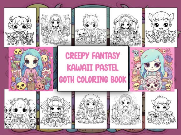 Creepy Kawaii Pastel Goth Coloring Pages
