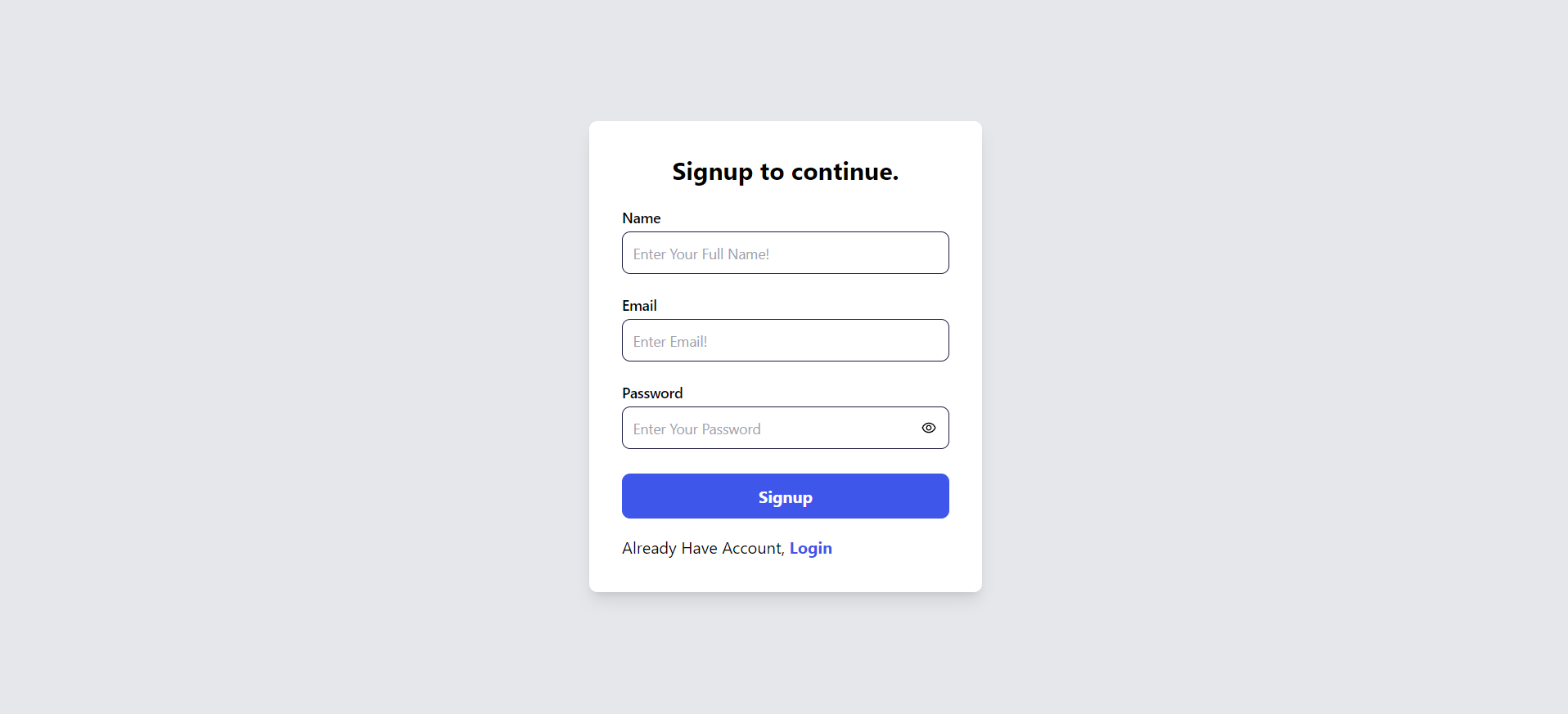 Signup