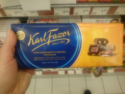 Pieninis šokoladas su medum ir skrudintais migdolais KARL FAZER, 200g