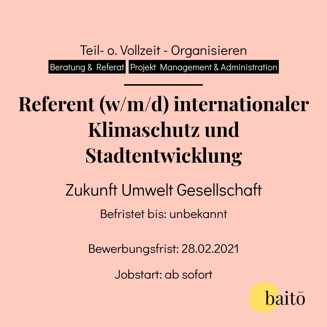 Referent W M D Internationaler Klima Und Umweltschutz Zukunft Umwelt Gesellschaft