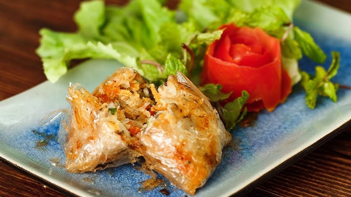 Vermicelli with Square Crab Spring Rolls