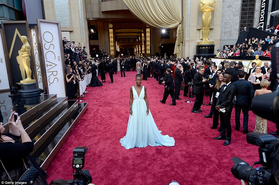 First time ceremony: The 12 Years A Slave star seemed cool, calm and collected, despite it being her first Oscars
