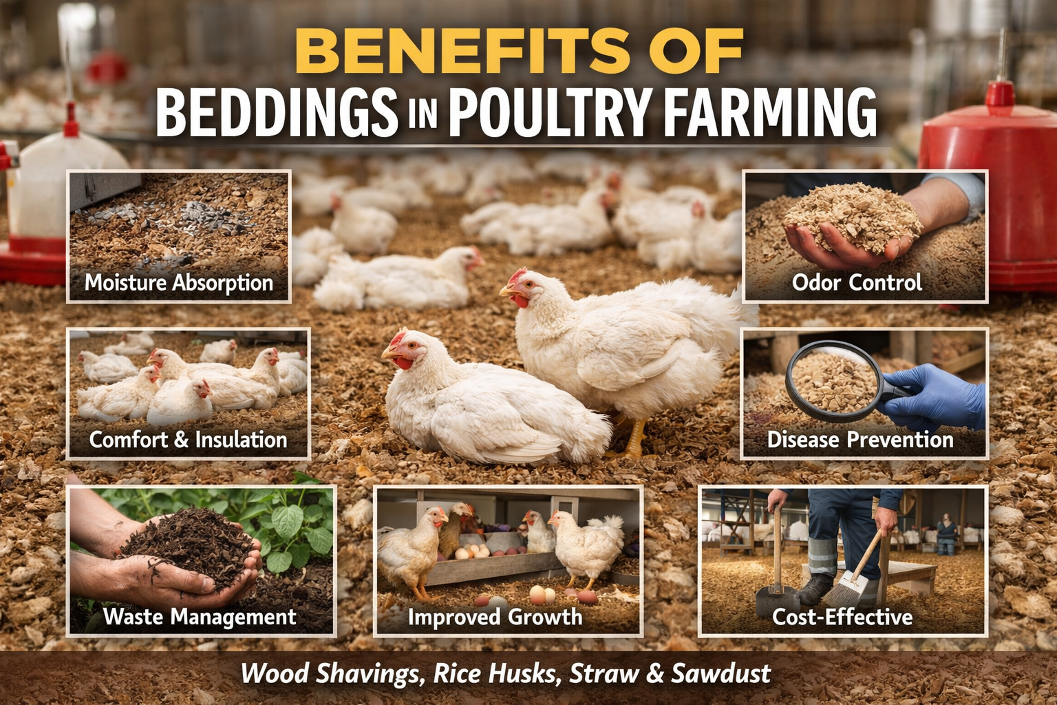 Benefits of Beddings in Poultry Farming: A Comprehensive Guide