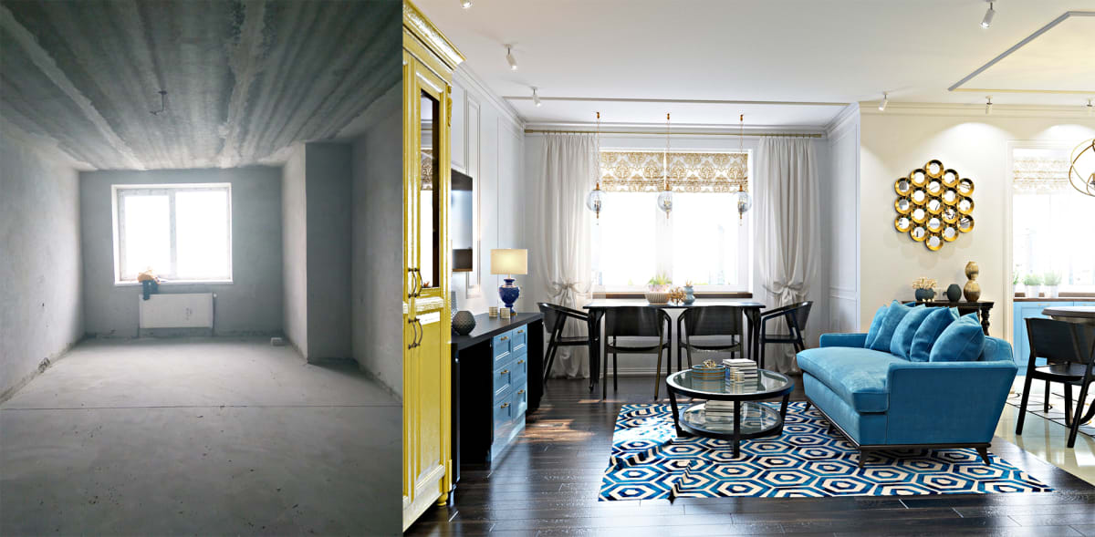 Дизайн интерьера трехкомнатной квартиры Черкассы. Фото до и после.