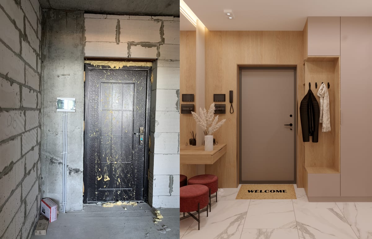 Дизайн интерьера однокомнатной квартиры Черкассы фото до и после