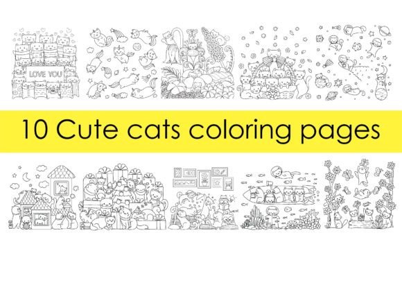 Adorable Fluffballs: Coloring Pages with Kitten Cuteness