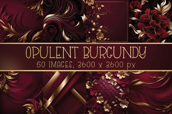 Opulent Burgundy Gold Digital Papers