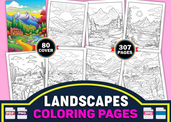 Landscapes Coloring Pages for Adults - 307 Printable Designs