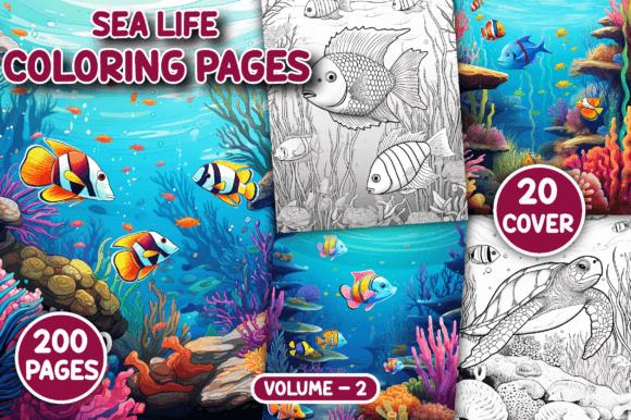 Sea Life Coloring Book Cover