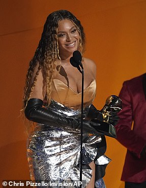 Queen has been crowned: Beyonce broke the record for most Grammy Awards of all-time with 32p> Best Traditional RB Performance: Beyoncé - Plastic Off the Sofa</p><p>Best RB Song: Beyoncé - Cuff It</p><p> Best Progressive RB Album: Steve Lacy - Gemini Rights</p><p>Best Rap Song:  Kendrick Lamar - The Heart Part 5</p><p>Best Rap Album:  Kendrick Lamar - Mr. Morale  the Big Steppers</p><p>Best Country Solo Performance: Willie Nelson - Live Forever</p><p>Best Country Album:  Willie Nelson - A Beautiful Time</p><p>Best Jazz Vocal Album:  Samara Joy - Linger Awhile</p><p>Best Música Urbana Album: Bad Bunny - Un Verano Sin Ti</p><p>Best Americana Performance:  Bonnie Raitt - Made Up Mind</p><p> Best American Roots Song: Bonnie Raitt - Just Like That</p><p>Best Americana Album: Brandi Carlile - In These Silent Days</p><p>Best Audio Book, Narration, and Storytelling Recording:  Viola Davis - Finding Me</p><p>Best Comedy Album: Dave Chappelle - The Closer</p><p>Best Engineered Album, Non-Classical:  Harry Styles - Harry’s House</p><p>Producer of the Year, Non-Classical: Jack Antonoff </p><p>Best Remixed Recording:  Lizzo - About Damn Time (Purple Disco Machine Remix)</p>   --> <p>One viewer stated: 'That Sam Smith performance was weird I had to look away like why artists so obsessed with the devil????</p><p>'How you go from those tributes to Sam Smith dressed as a devil?', one viewer asked while another tweeted: 'That devil worshipping performance was trash. And it's been done so many times. I'm disappointed af.'</p><p>One frustrated music fan added: 'I’m really so sick of the satanic and demonic references…even with the hypocrisy — I still wanna know WHY Nicki, Sam Smith, Lil Nas X, and so many others reference the devil.' </p><p>Another agreed as they stated: 'So many devil horns tonight, first Sam SMITH, now Steve Lacy. Like why the satanic s**t?' </p><p>After the performance, host Trevor Noah immediately joked about the fact the satanic themes would outrage some viewers.</p><p>Pretending to be on the phone to his mother, he was heard saying: ' No, mom, it wasn’t the actual devil... Yeah, you did warn me about Hollywood'</p><p>As stars such as Jennifer Lopez and Ben Affleck laughed along, he 'ended' the call and stated: 'She said she's praying for all of us'. </p><p>Earlier in the night, Petras made history as the first transgender woman to win the Grammy for Best Pop/Group performance.</p>   <img id=