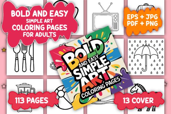 Bold & Easy Simple Art Coloring Book Cover with Vibrant Designs