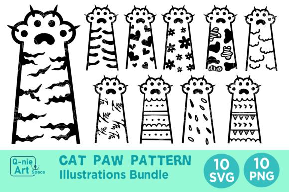 Cat Paw Pattern Bundle - 10 Unique Designs for Crafting