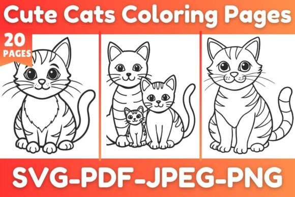 Cute Cats Coloring Pages preview