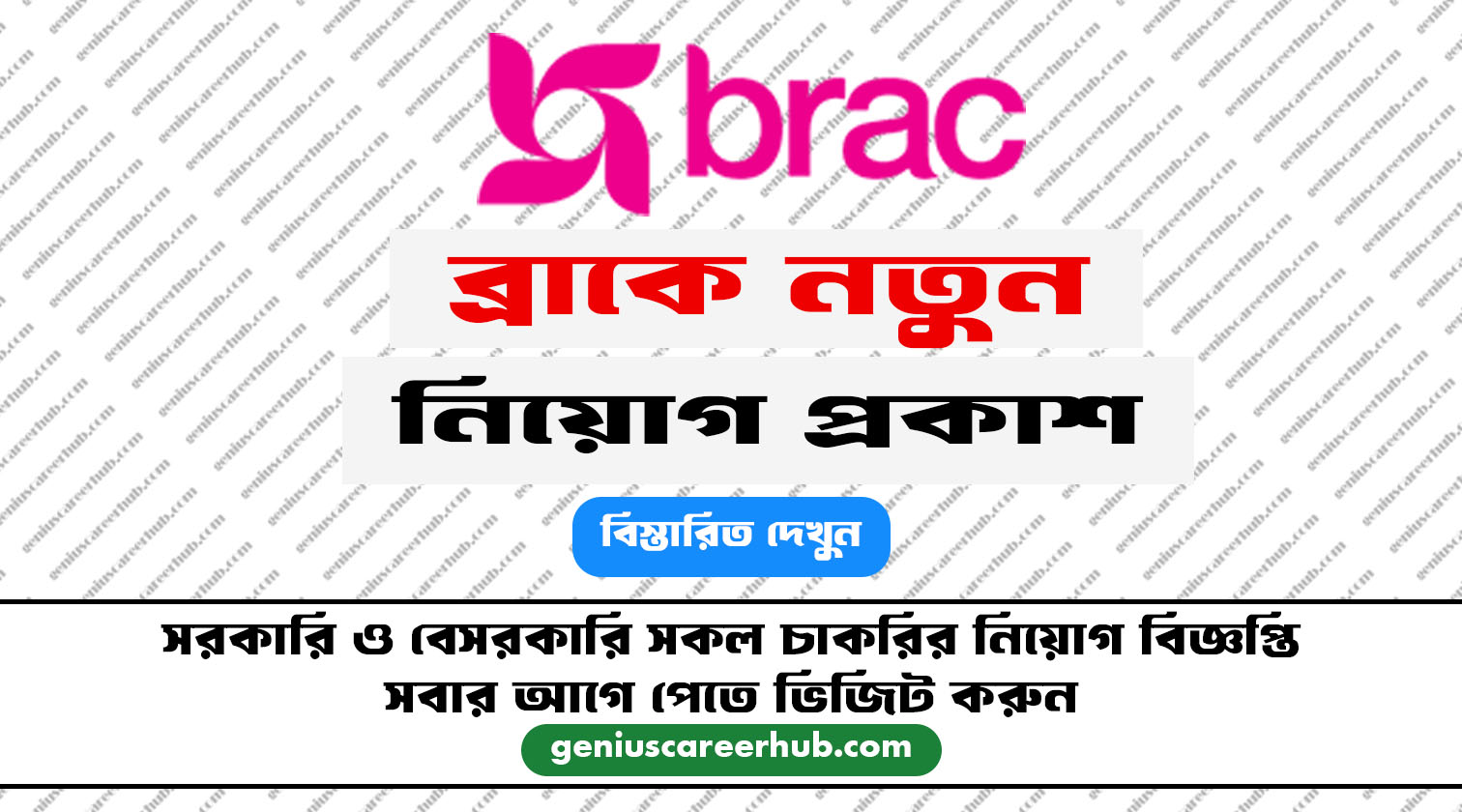 District Coordinator, BRAC Job circular 2024 Disaster Risk Management Programme (Project Staff)