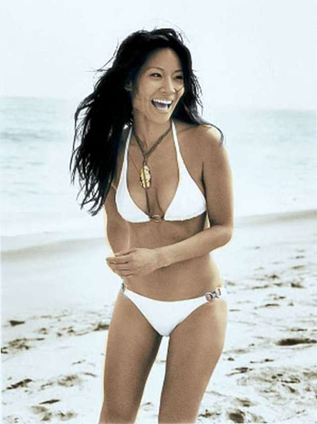 Lucy Liu on Beach