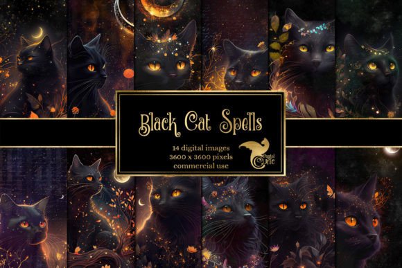 Midnight Magic: Coloring Pages with Mystical Black Cats