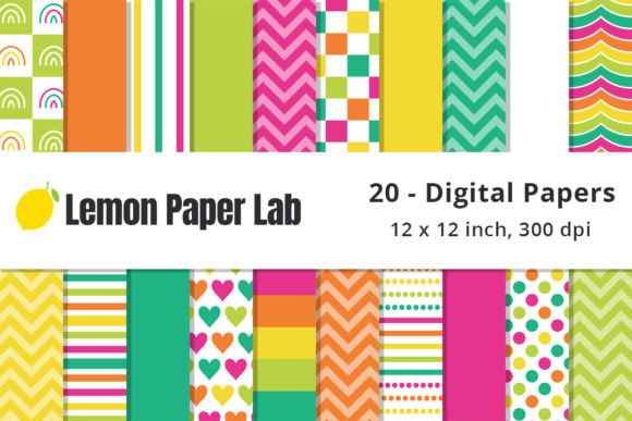 Bright Summer Digital Paper Backgrounds