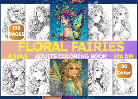 Floral Fairies Coloring Book Cover