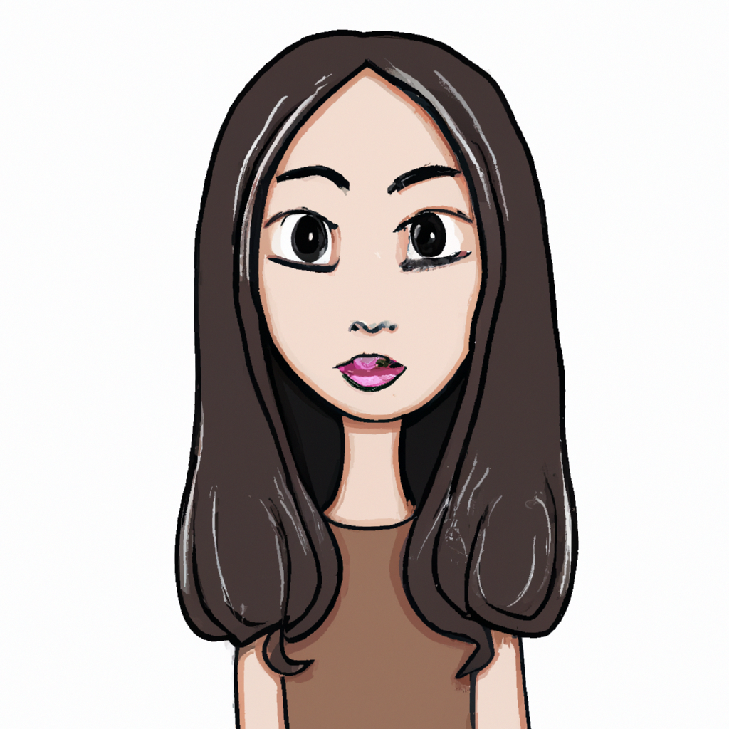 a girl with long hair and brown skin tone cartoon