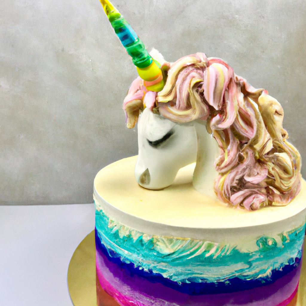 unicorn multicolour cake