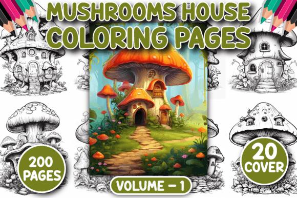 Mushroom House Coloring Book Cover